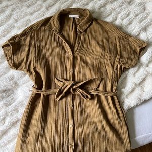 Lush Cotton Button Up Dress
